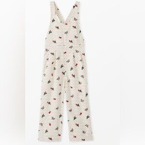 Hanna Anderssson Cord Print Overalls Holly on Ecru
